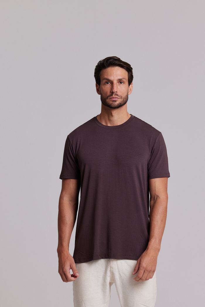 Camiseta Tech Modal Marrom Avelã